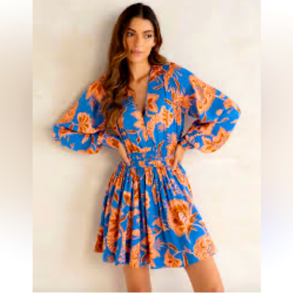 Omika Adele Dress In Sitara Azure Size Xl Nwt
